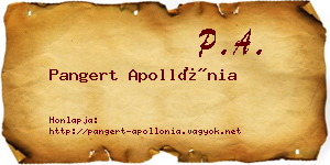 Pangert Apollónia névjegykártya